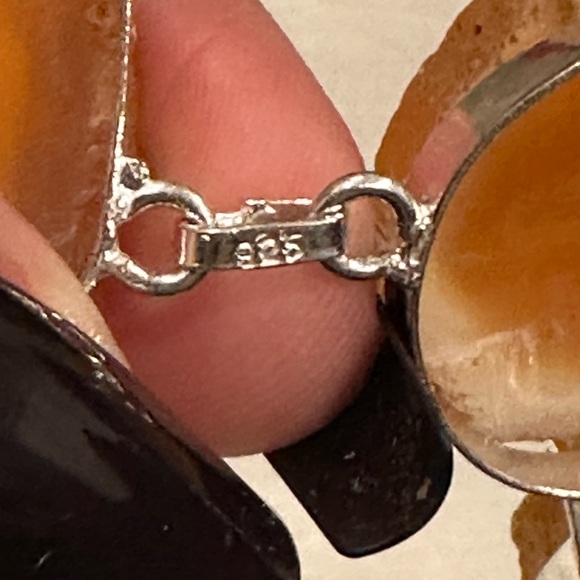 Elegant Orange Sterling Silver Necklace - Picture 2 of 5